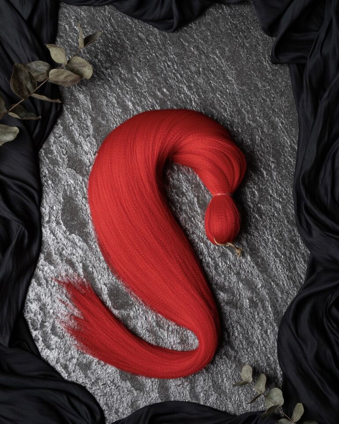 Red Premium hair fiber for fiber braid hairstyles, Kalve