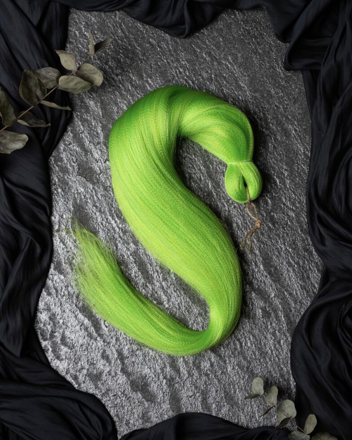 Lime Premium hair fiber for fiber braid hairstyles, Kalve