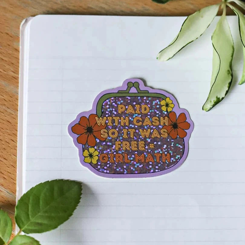 Girl Math Glitter Sticker