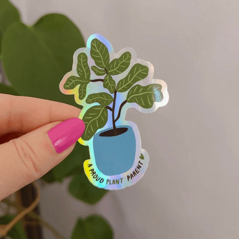 Pikku paperi A proud plant parent-tarra x Droppari
